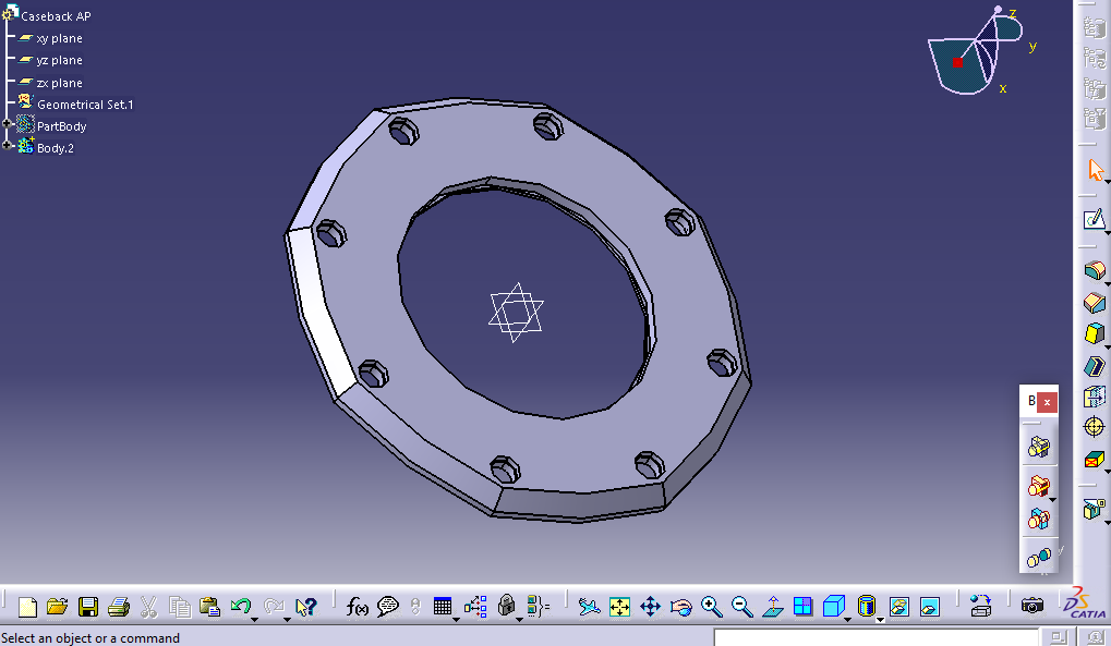 CATIA CAD model of a custom Royal Oak case-back
